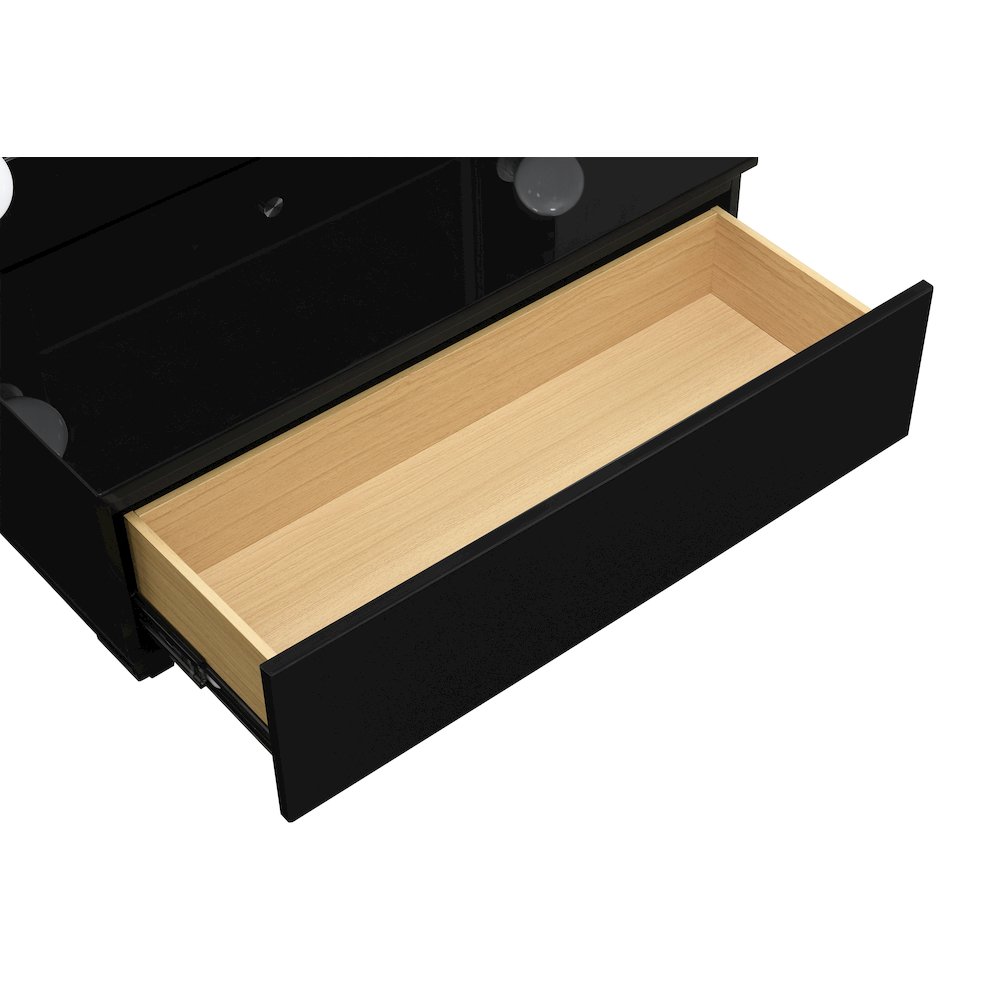 Ella Black Narrow Tall Mirror With Drawer And Speaker