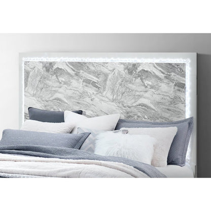Naomi Silver Marble  Full Bed With Led