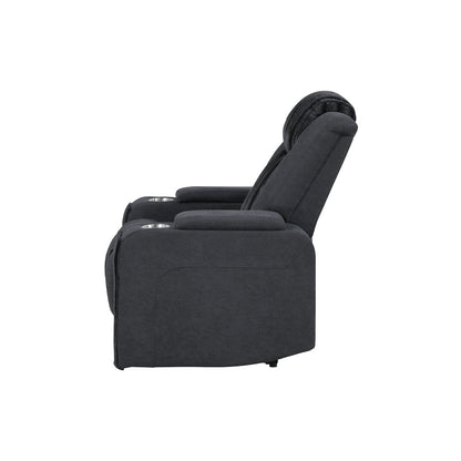 U8000 Black Power Recliner W/ Power Headrest & Led Light
