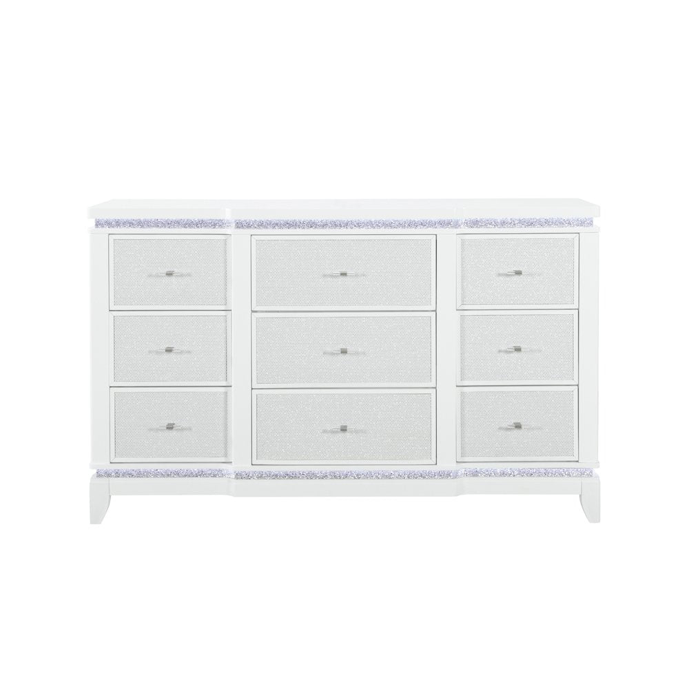 Alina White Dresser With Led
