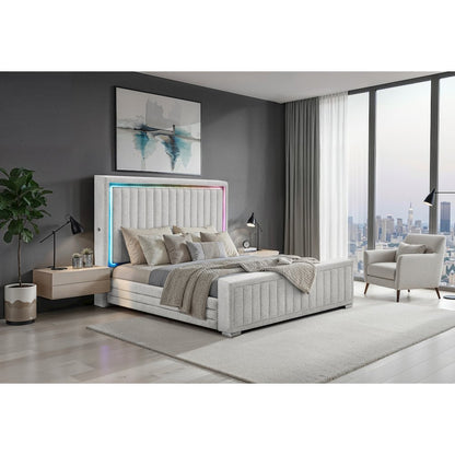 Elias Grey King Bed With Immersive Sound