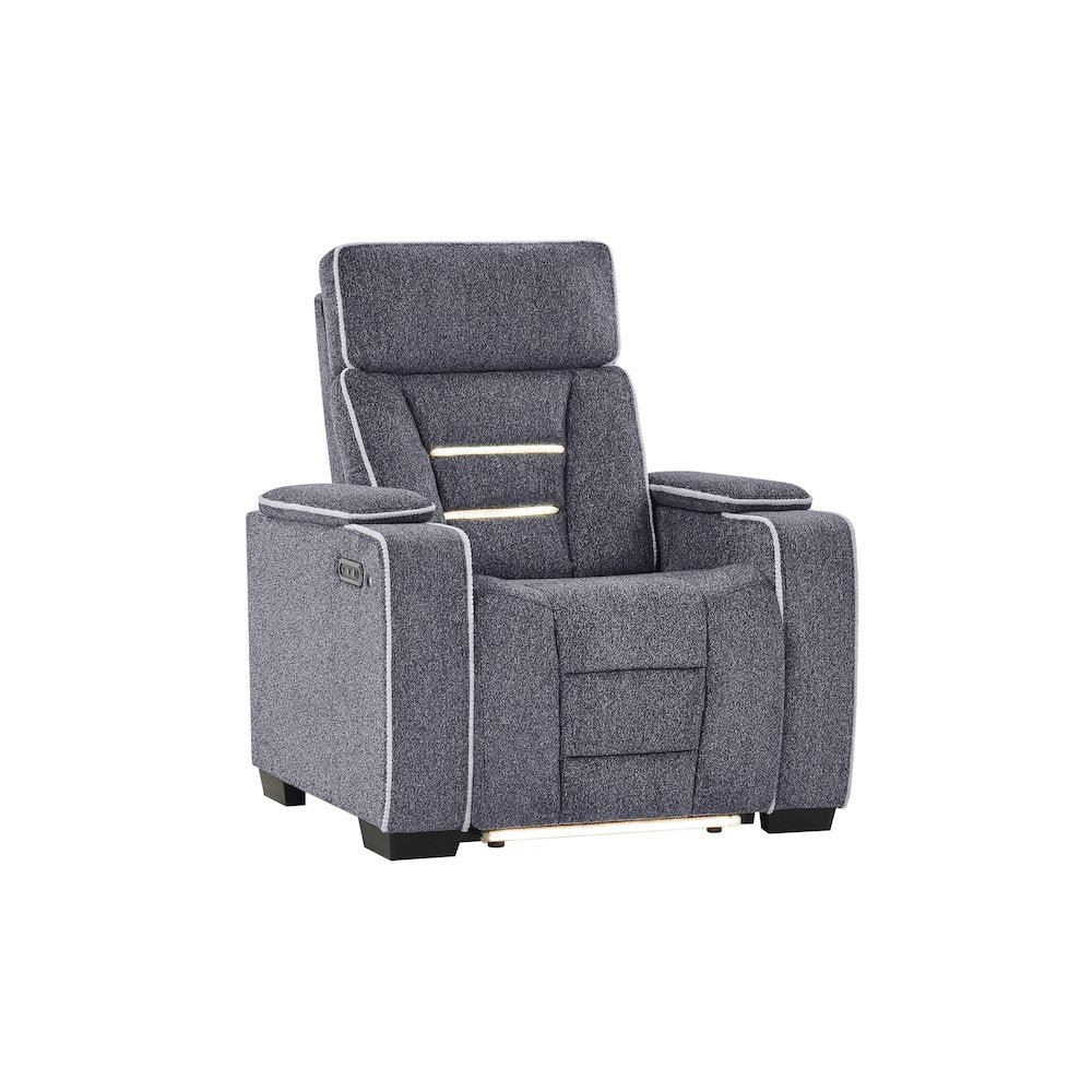 U1895 Grey P2 Recliner With Is And Led