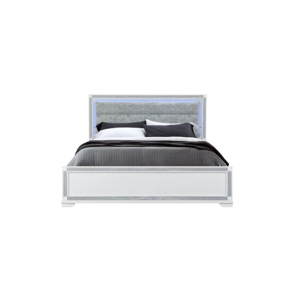 Soleil White King Bed