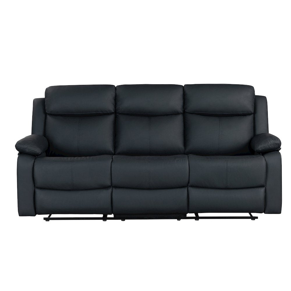 U6026 Black Pu 72A Reclining Sofa With Led