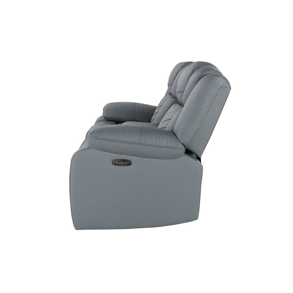 U7069 Grey 10 Pwr Con Rec Loveseat With Led And Immersive Sound