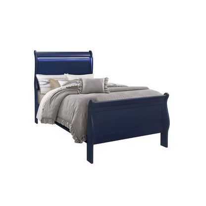 Charlie Blue Twin Bed With Led