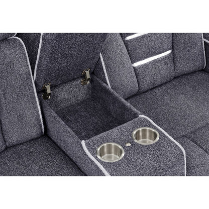 U1895 Grey P2 Console Reclining Loveseat With Is And Led