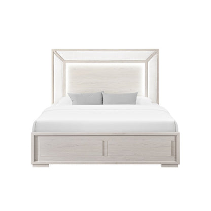 Clara Beige King Bed With Led