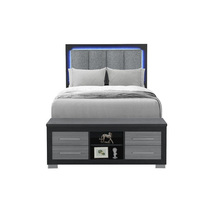 Emma Black/Grey Full Bed With Led And Usb