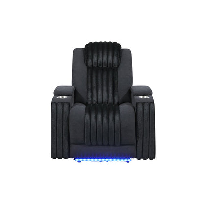 U8000 Black Power Recliner W/ Power Headrest & Led Light