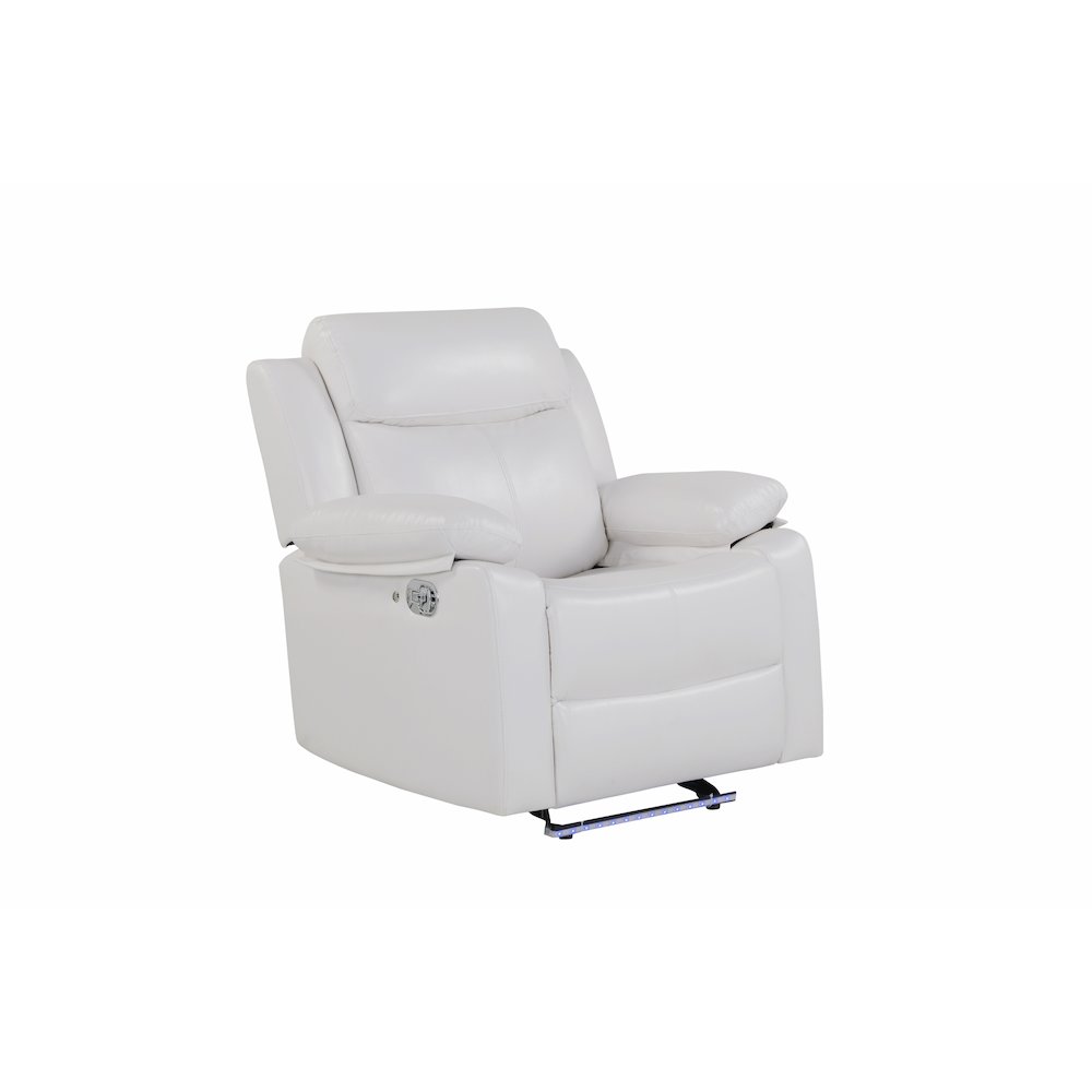 U6026 Blanche White Glider Recliner With Led