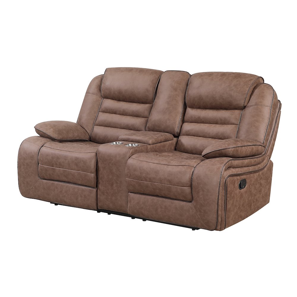 U2250 Brown Console Reclining Loveseat