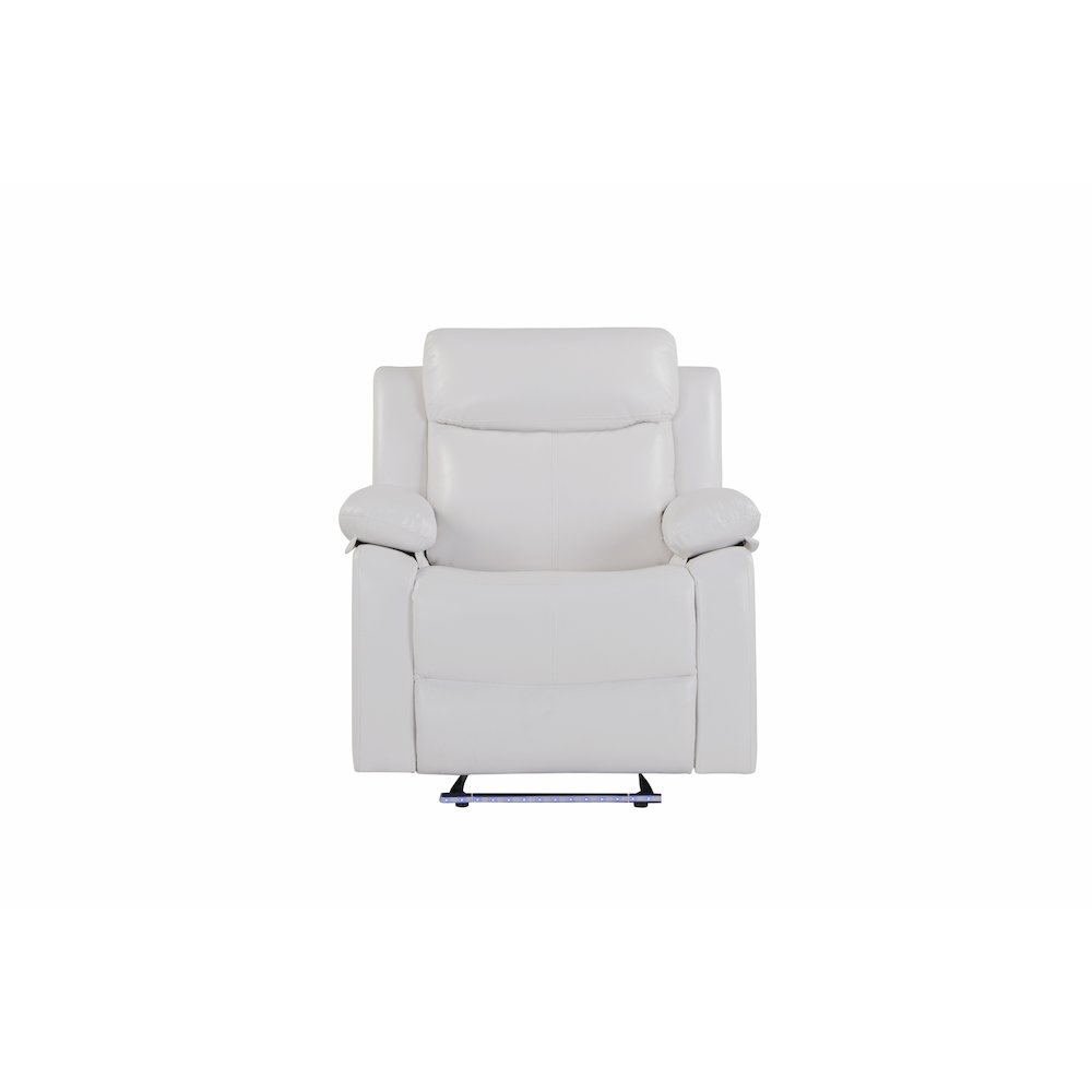 U6026 Blanche White Glider Recliner With Led