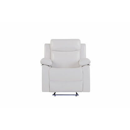 U6026 Blanche White Glider Recliner With Led