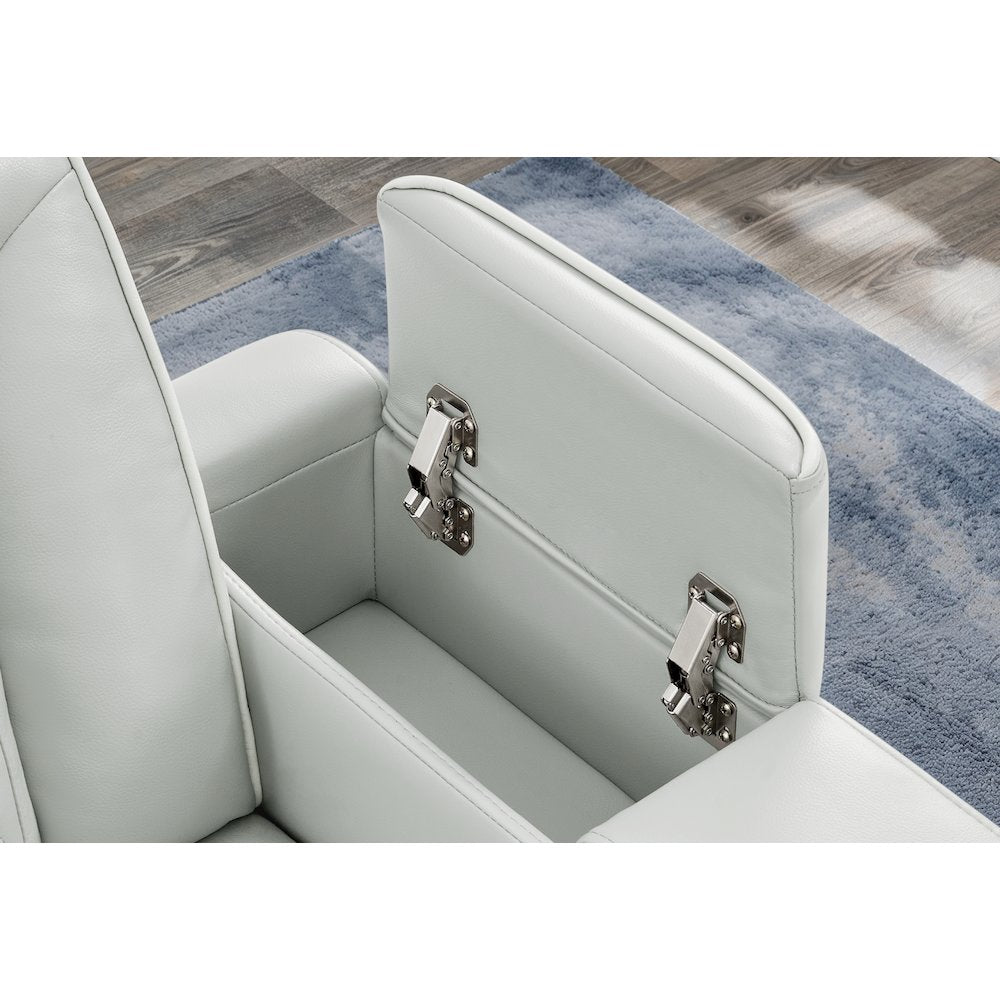 U8611 Blanche Silver Pwr Con Rec Loveseat With Phr, Led & Speaker