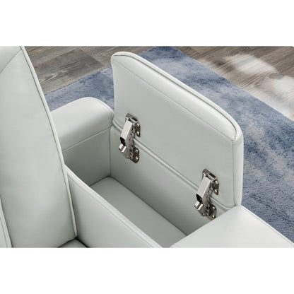 U8611 Blanche Silver Pwr Con Rec Loveseat With Phr, Led & Speaker