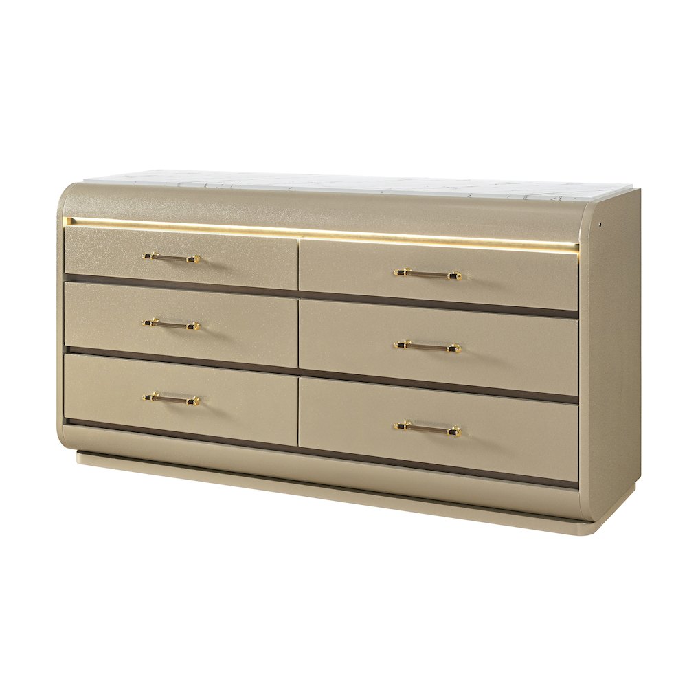 Genesis Gold Dresser With Led