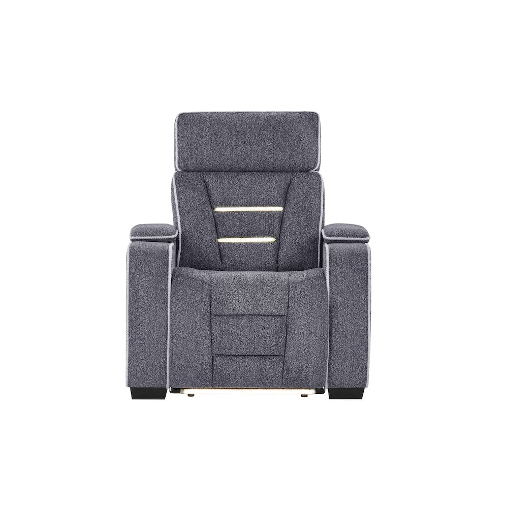 U1895 Grey P2 Recliner With Is And Led