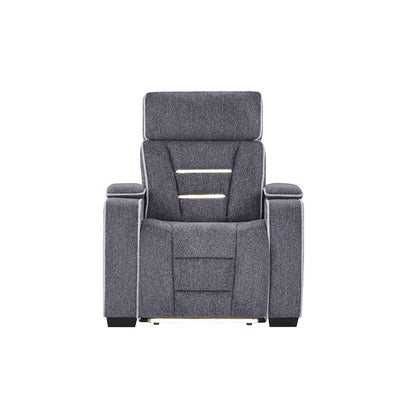 U1895 Grey P2 Recliner With Is And Led