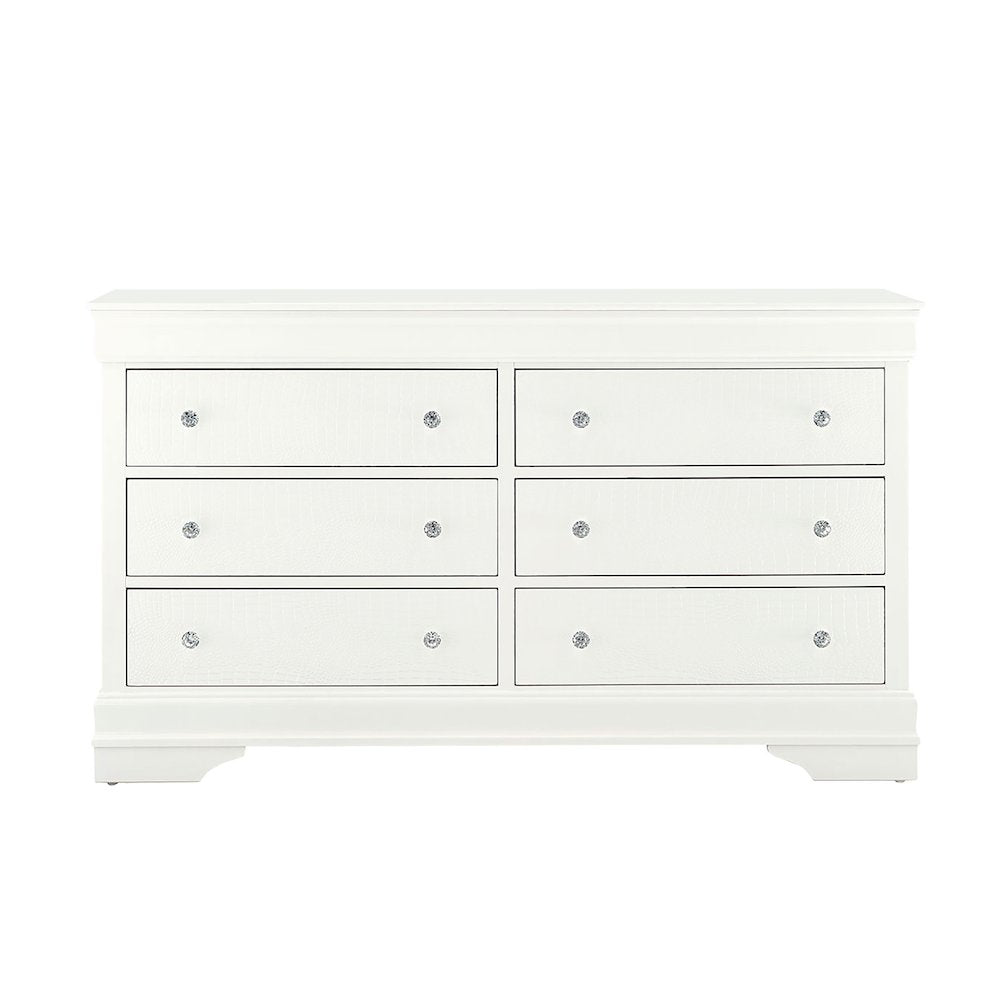 Pompei Metallic White Dresser