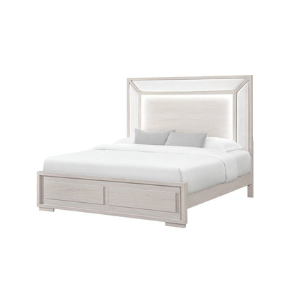 Clara Beige King Bed With Led