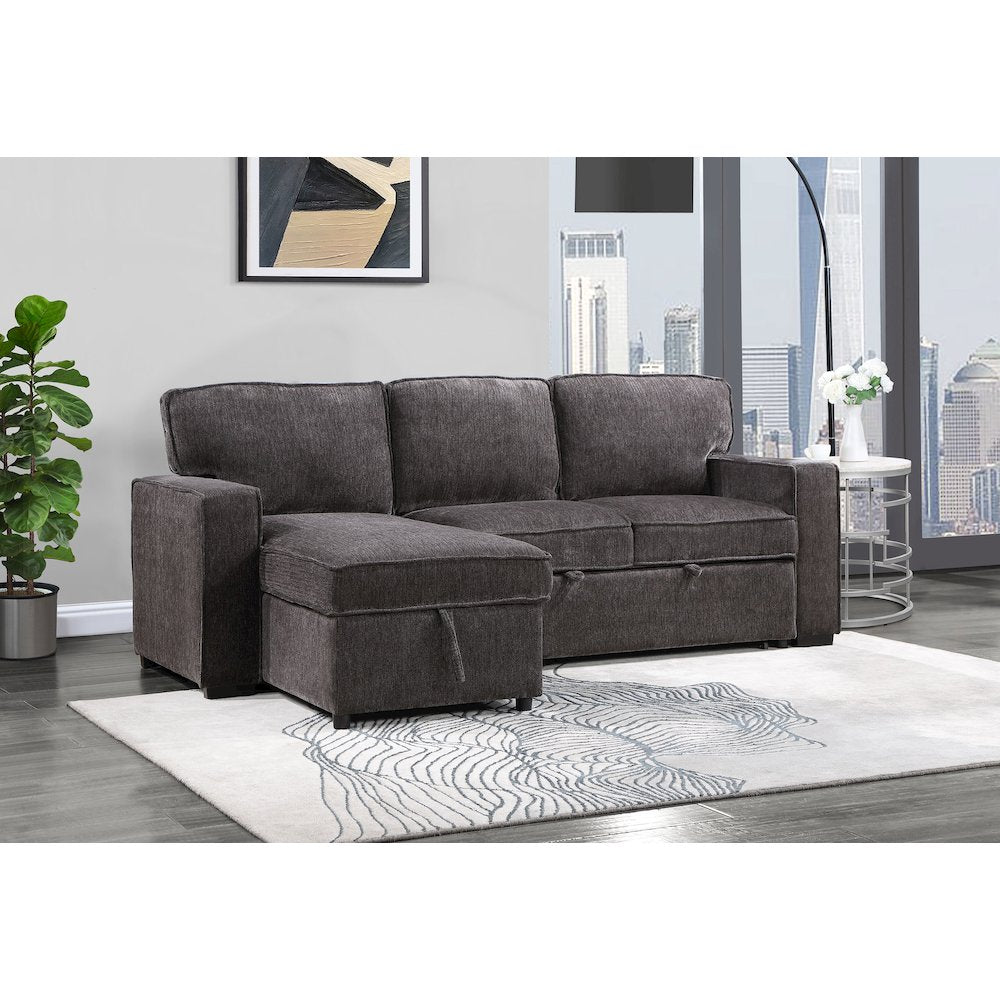 U0203 Dark Grey Reversible Pull Out Sofa Bed