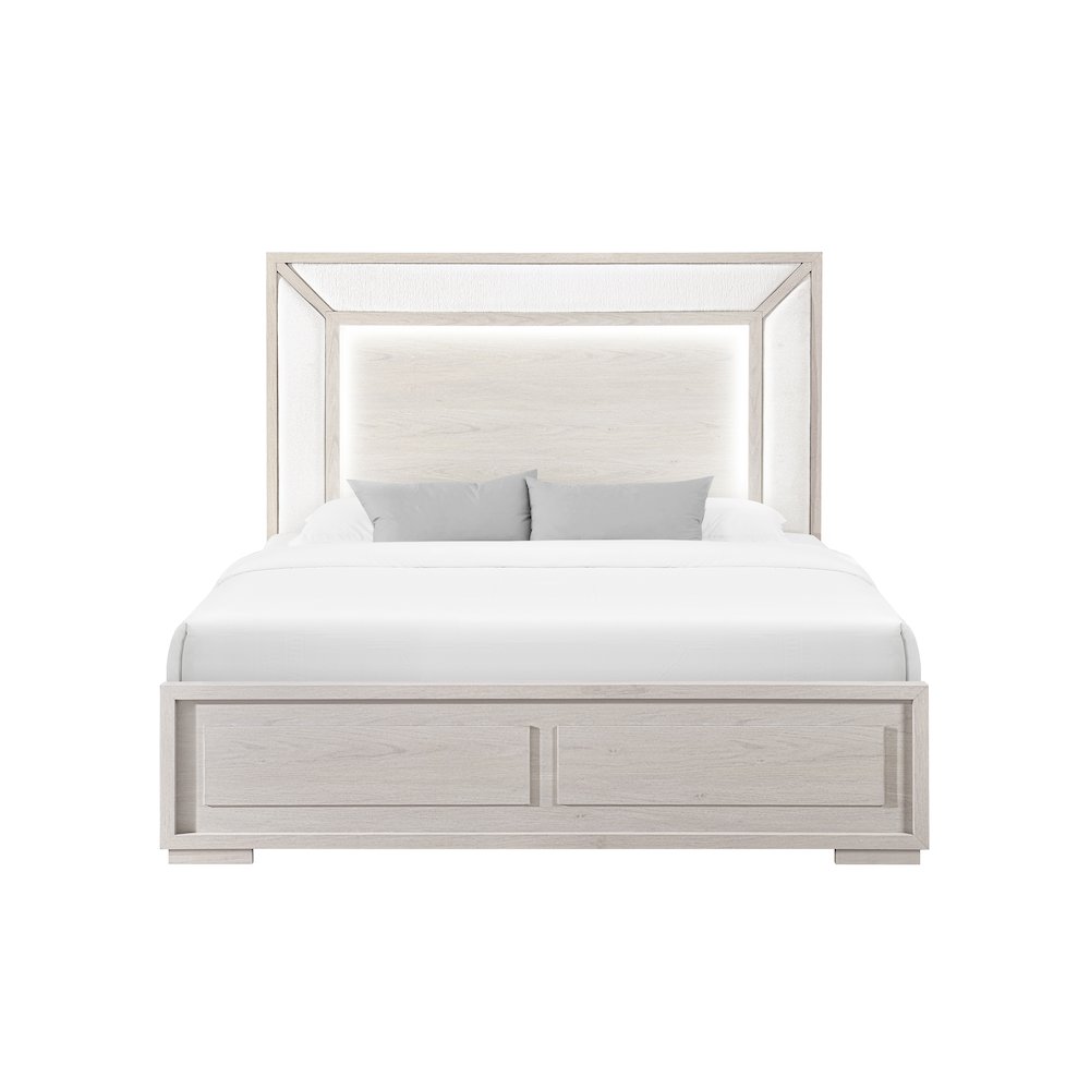 Clara Beige Full Bed With Led