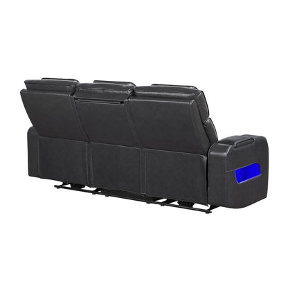 U8611 Blanche Charcoal Power Reclining Sofa With Phr And Led