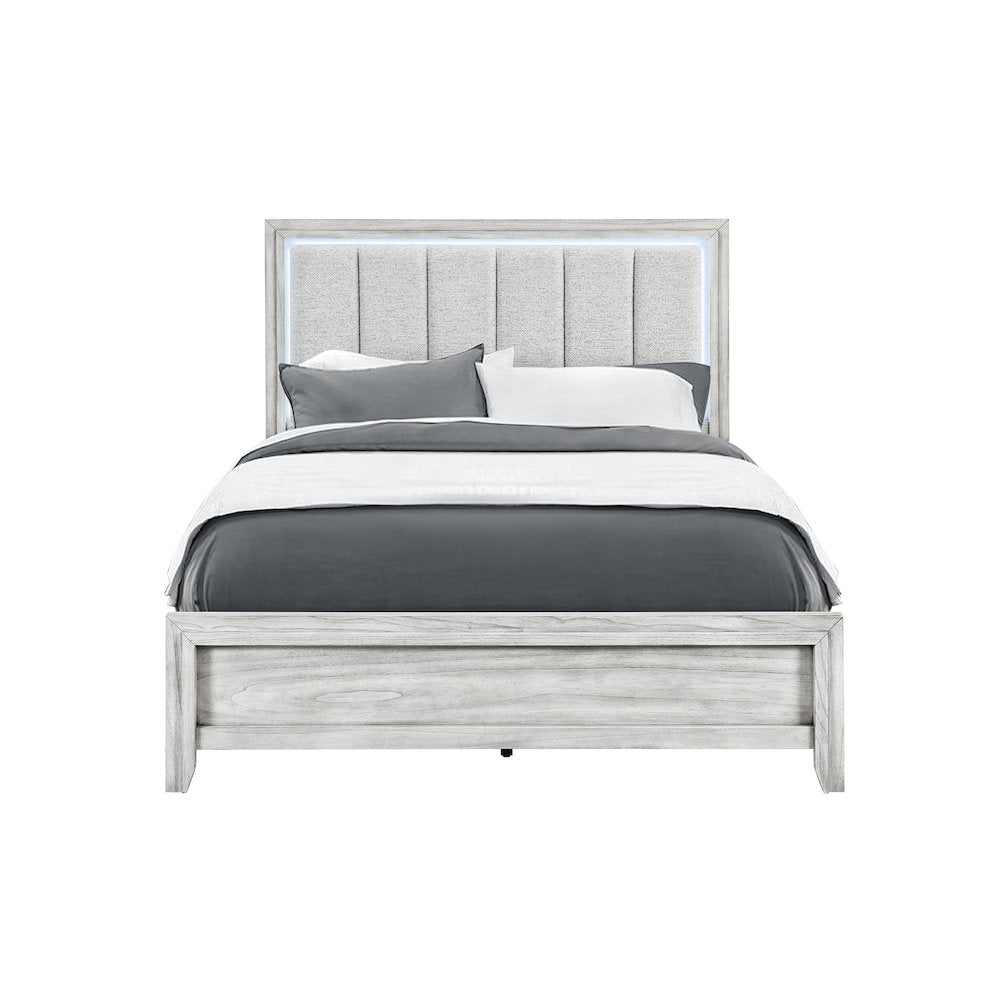 Elsie Grey Queen Bed With Led