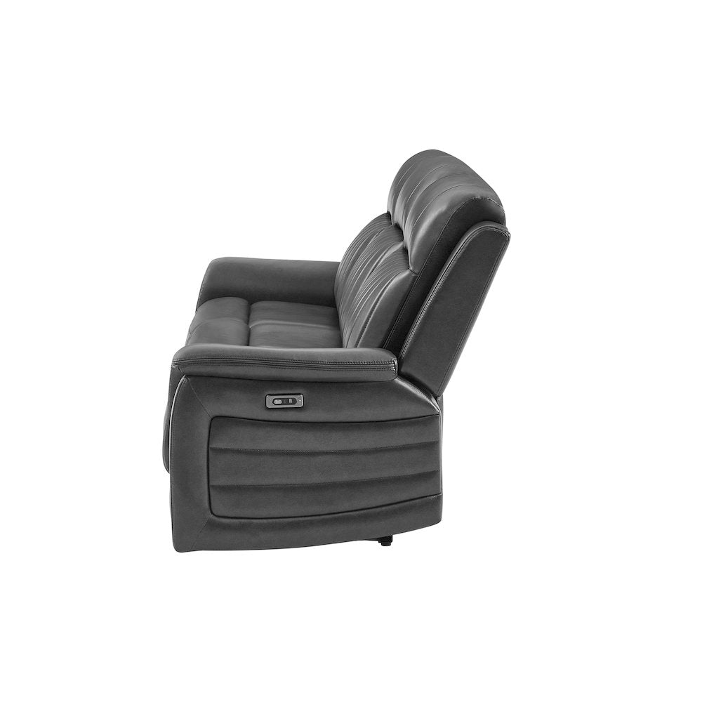 U8879 Blanche Charcoal Pwr Rec Sofa W/Led & Global Surround System