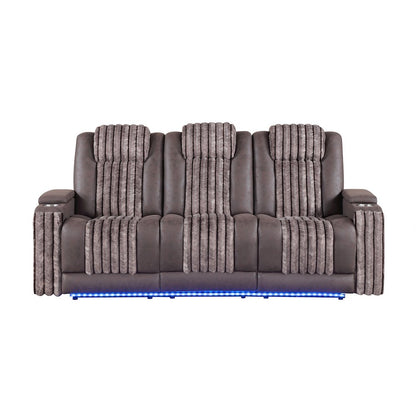 U8000 Brown Pwr Rec Sofa W/Phr, Ddt, Reading Light & Led Light