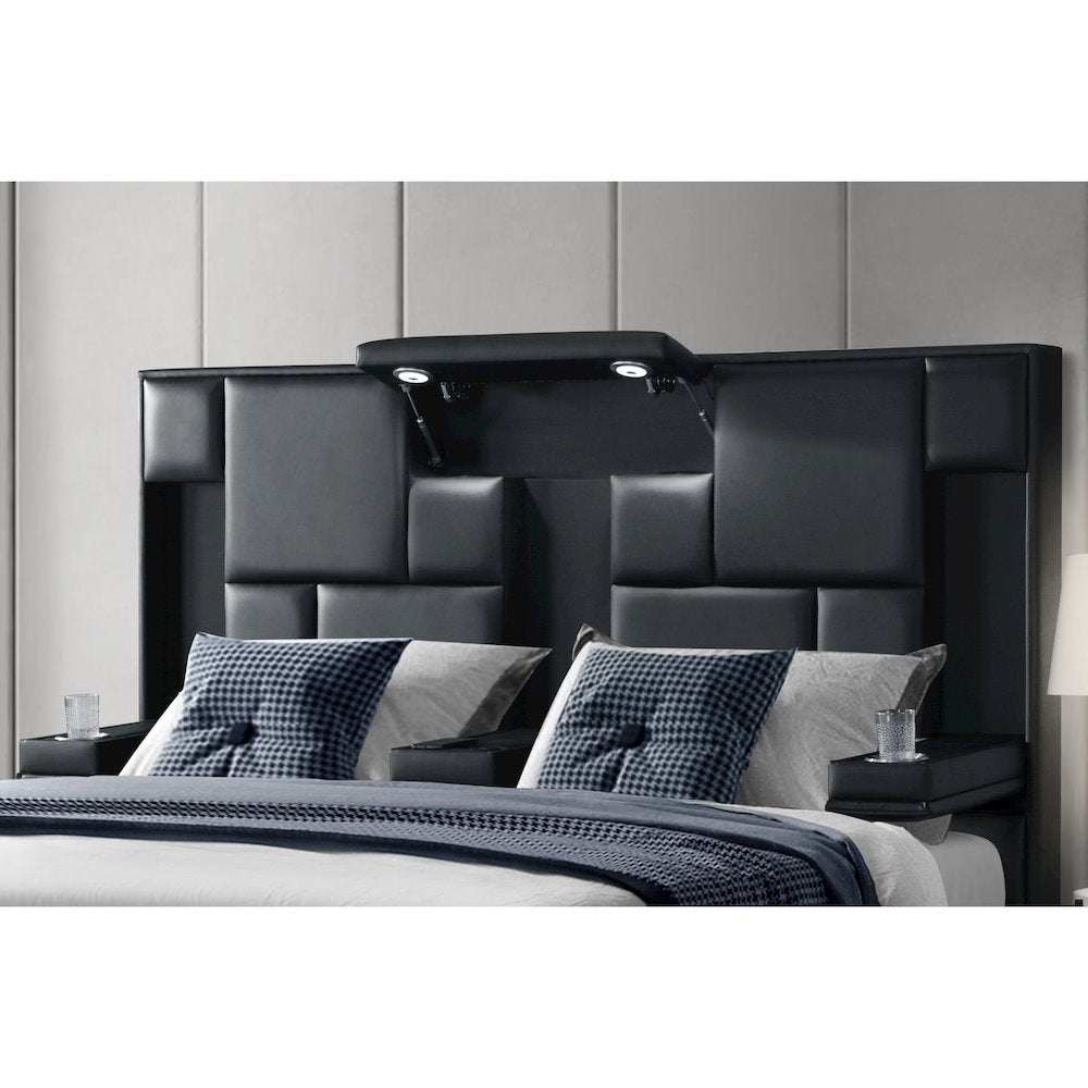 Oscar Black Queen Bed No Wood Trim