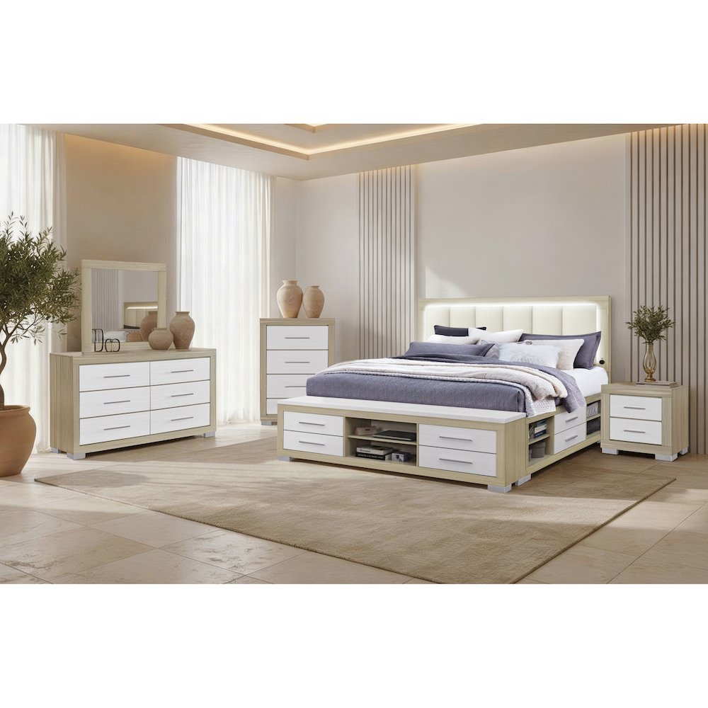 Emma Natural/White Full Bed Group