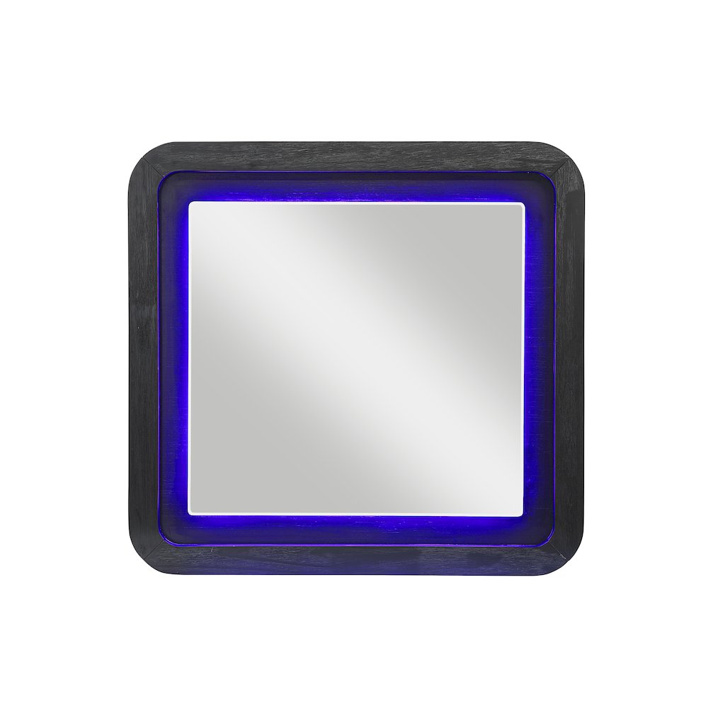 Beckett Wht/Blk Mirror W/ Led