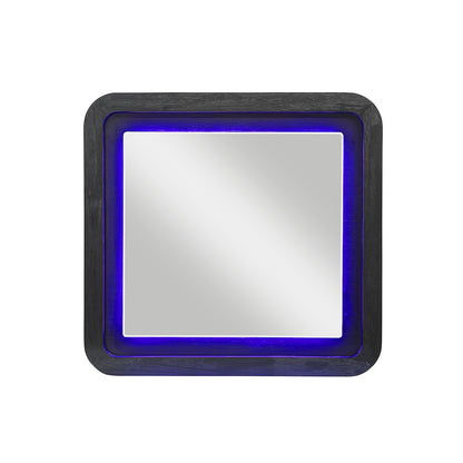 Beckett Wht/Blk Mirror W/ Led