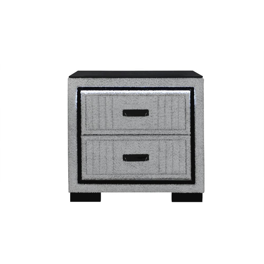 Isabella Grey Nightstand With Led