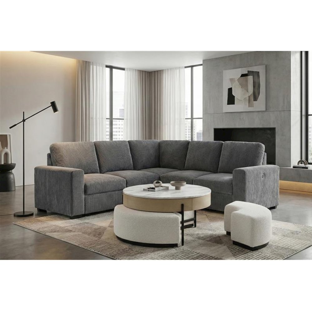 T42 Natural Coffee Table With 3 Stools