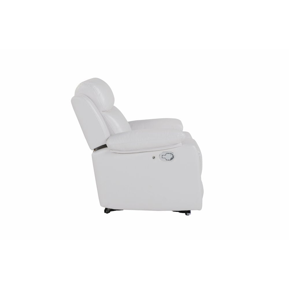 U6026 Blanche White Glider Recliner With Led