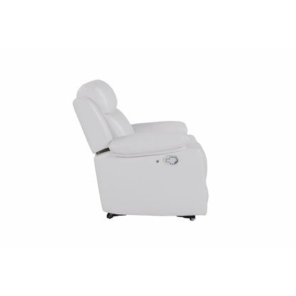 U6026 Blanche White Glider Recliner With Led
