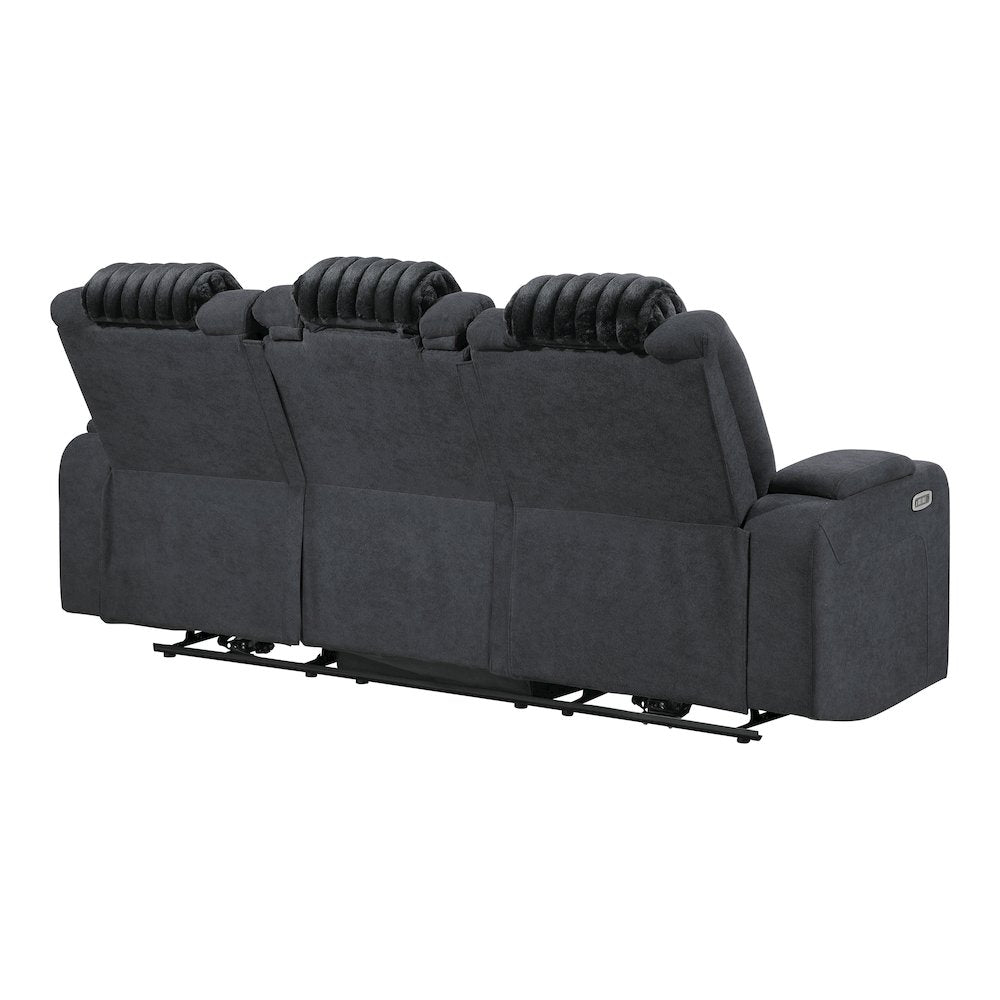 U8000 Black Pwr Rec Sofa W/Phr, Ddt, Reading Light & Led Light