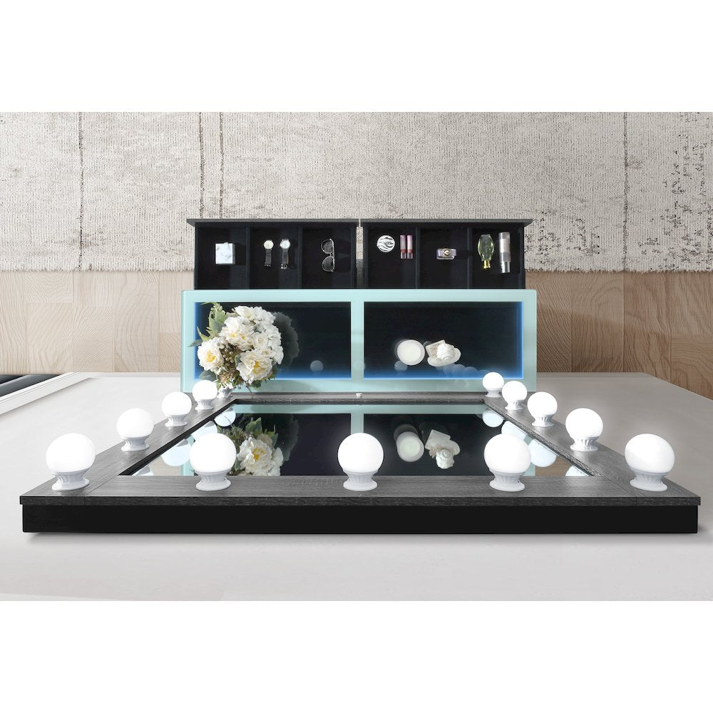 Lexi Grey Vanity Set With Stool