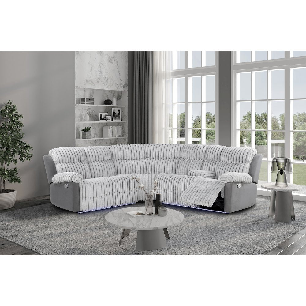 U6028 Grey Sectional With Led