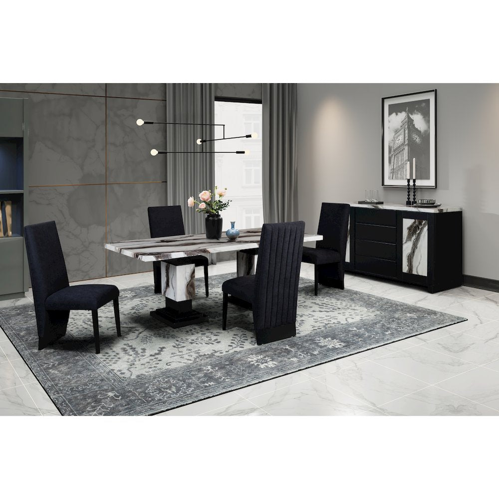 D12 Dining Table And 8 D12 Black Dining Chairs