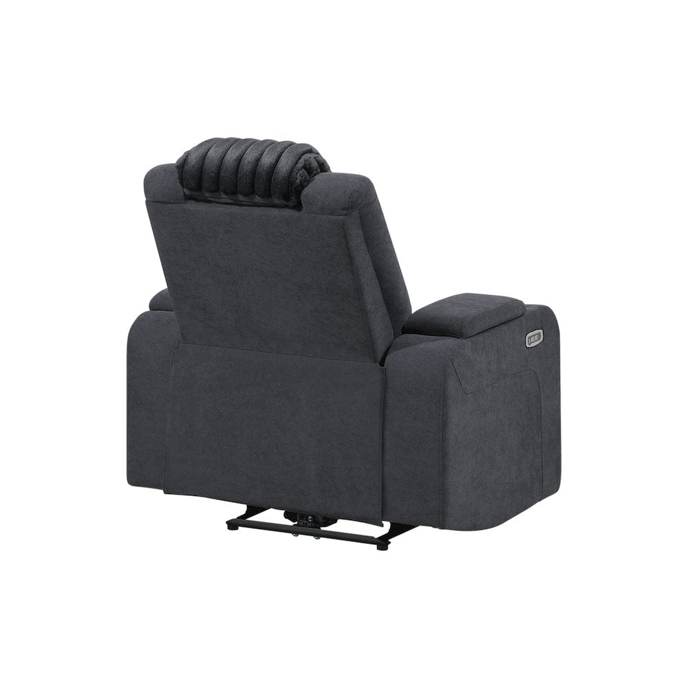 U8000 Black Power Recliner W/ Power Headrest & Led Light
