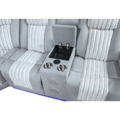 U8000 Grey P2 Sectional With Led