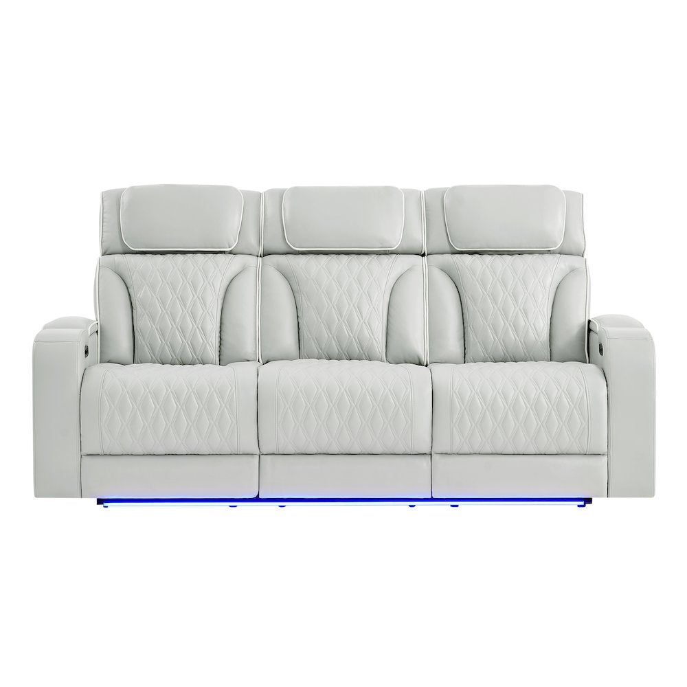 U8611 Blanche Silver Pwr Rec Sofa With Phr And Led