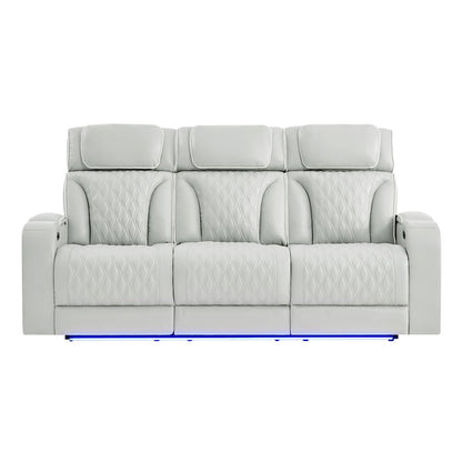 U8611 Blanche Silver Pwr Rec Sofa With Phr And Led