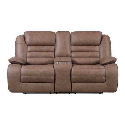 U2250 Brown Console Reclining Loveseat