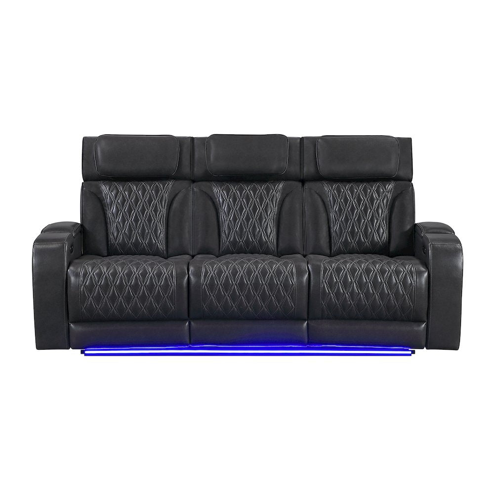 U8611 Blanche Charcoal Power Reclining Sofa With Phr And Led