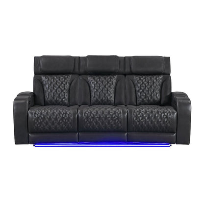 U8611 Blanche Charcoal Power Reclining Sofa With Phr And Led